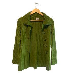 Dannytex Women Casual Rib Green Long Sleeve Sweater Size Medium